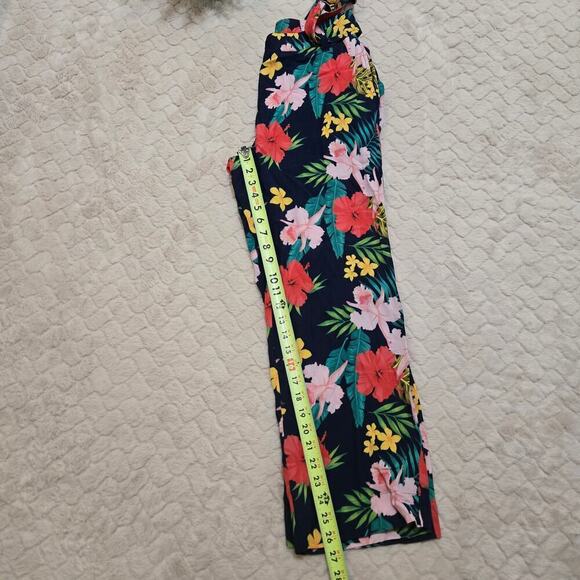 Soft Surroundings Navy Blue Floral Belted Pants, Size Small - Picture 6 of 10